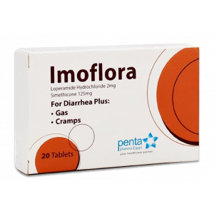 IMOFLORA 2 MG/ 125 MG ( LOPERAMIDE / SIMETHICONE ) 20 TABLETS